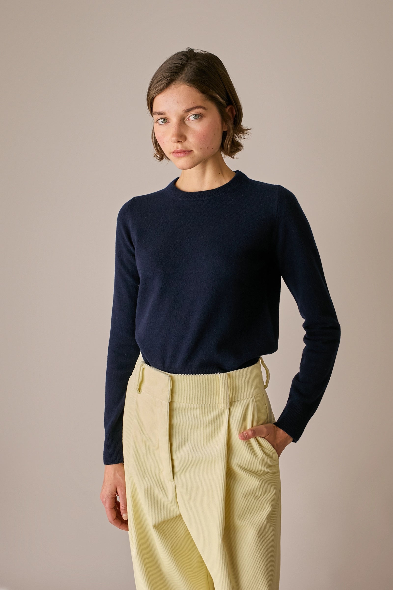 Pantaloni wide-leg in velluto a coste