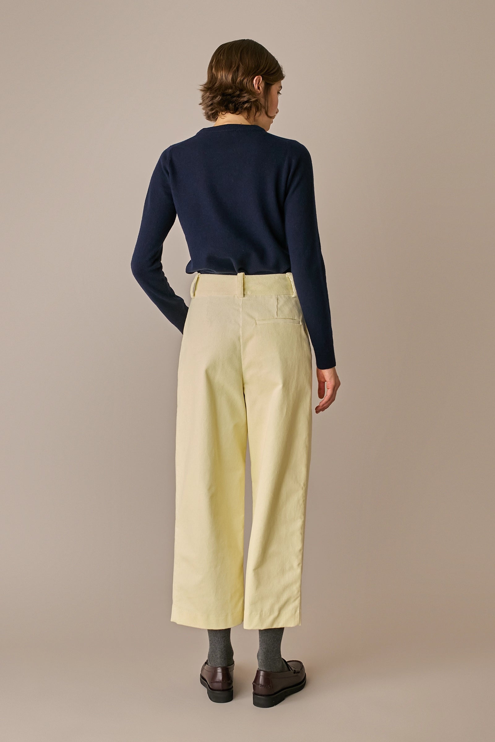 Pantaloni wide-leg in velluto a coste