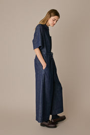 Tuta in denim leggero – Everyday Wear blu denim, con coulisse regolabile in vita