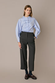 Pantaloni in lana con fiocchi in seta