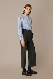 Pantaloni in lana con fiocchi in seta