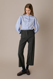 Pantaloni in lana con fiocchi in seta