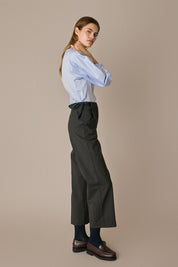 Camicia in cotone con maniche scultoree