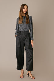 Pantaloni in raso di lana
