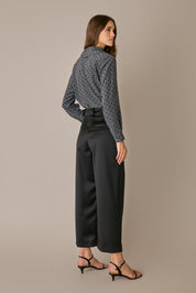 Pantaloni in raso di lana