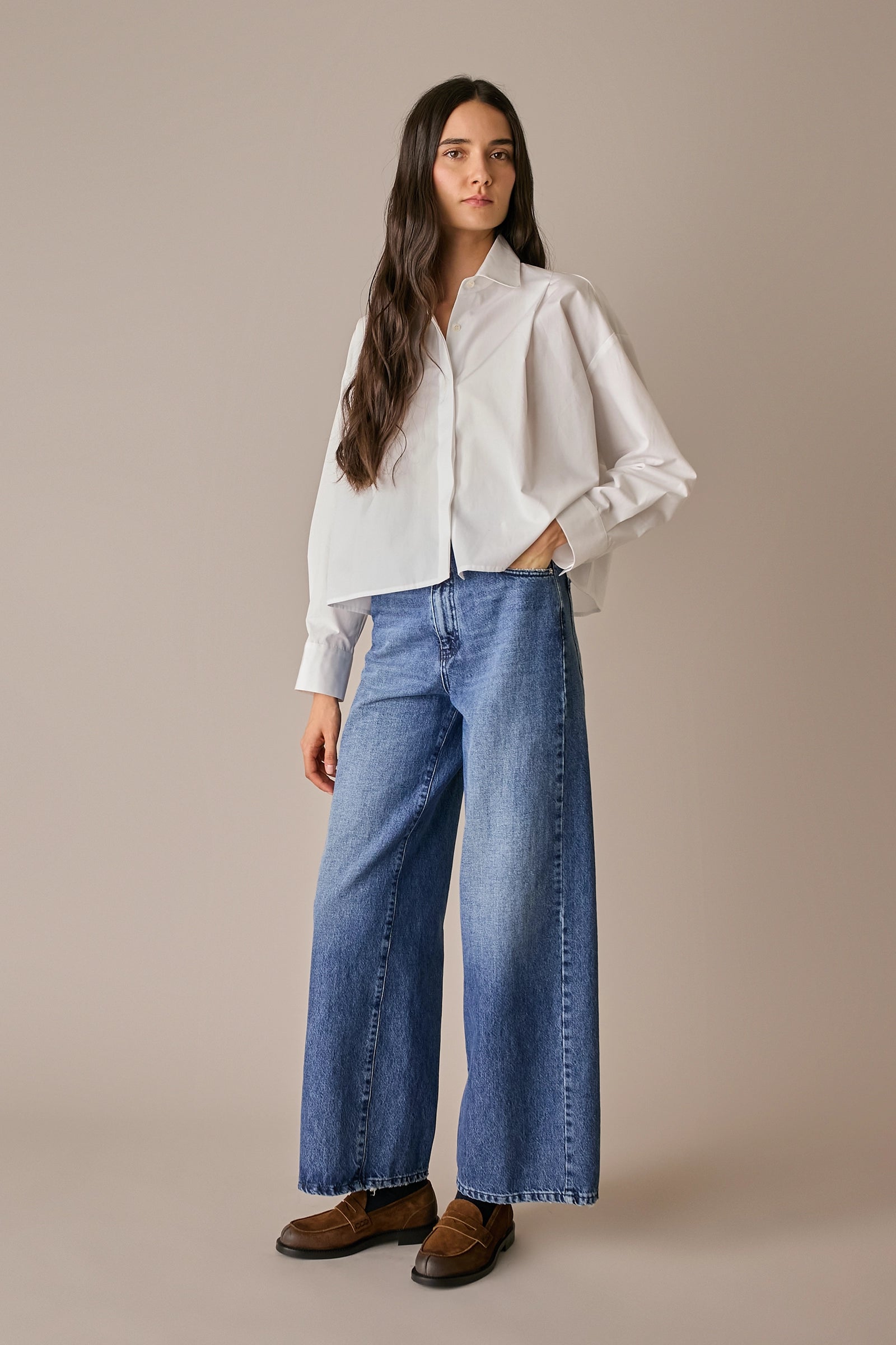 jeans 5 tasche 90s in denim di cotone 112, chiusura con cerniera