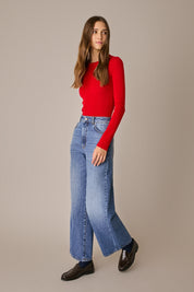 Jeans 5 tasche 90s in denim di cotone