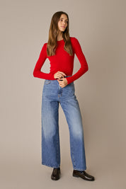 Jeans 5 tasche 90s in denim di cotone