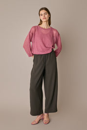 Pantaloni fluidi con elastico in vita