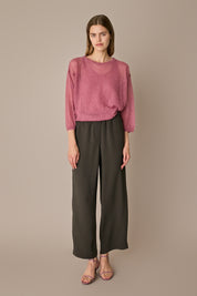 Pantaloni fluidi con elastico in vita