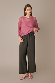 Pantaloni fluidi con elastico in vita