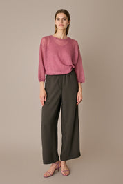 Pantaloni fluidi con elastico in vita