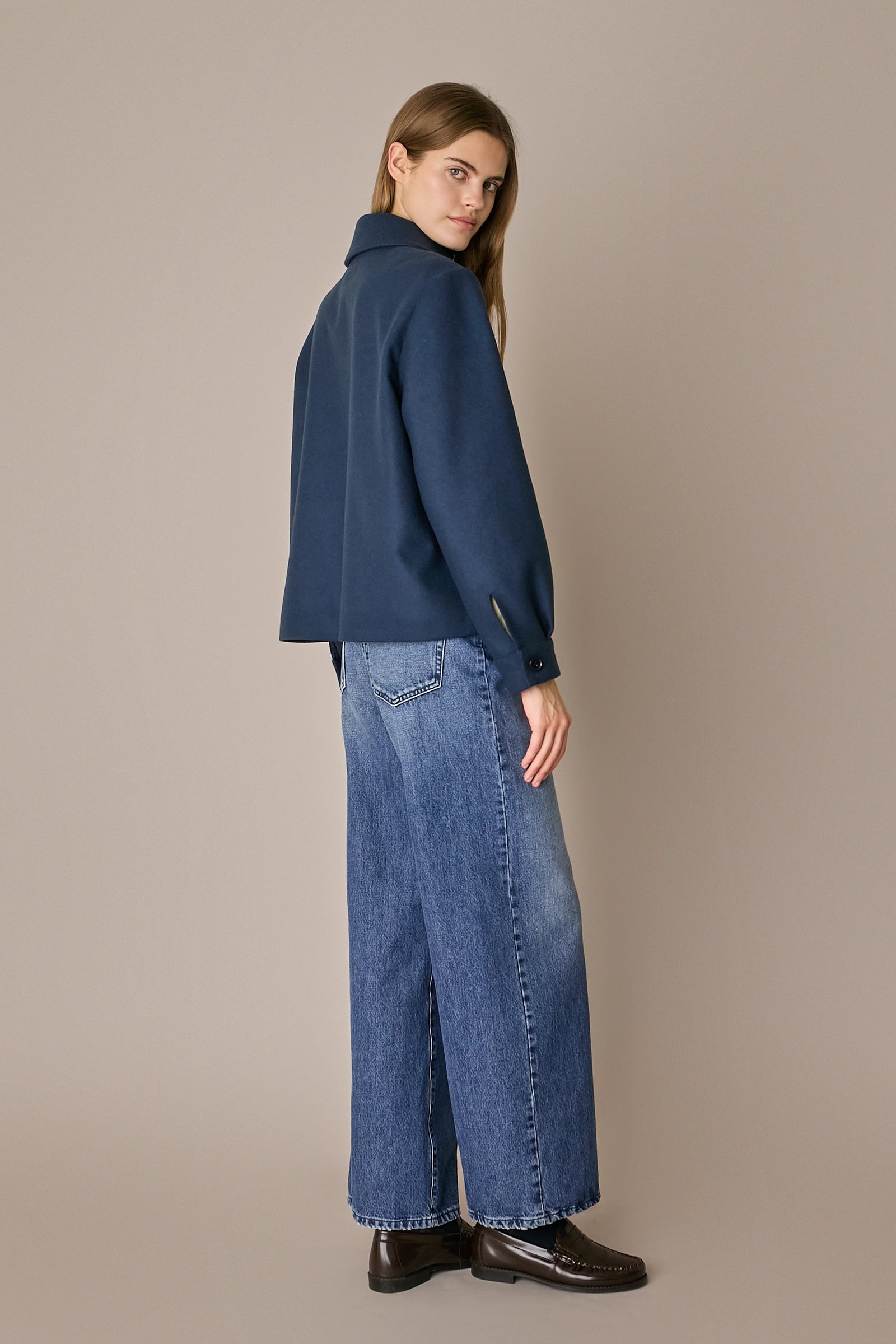 Giacca corta in lana e cashmere