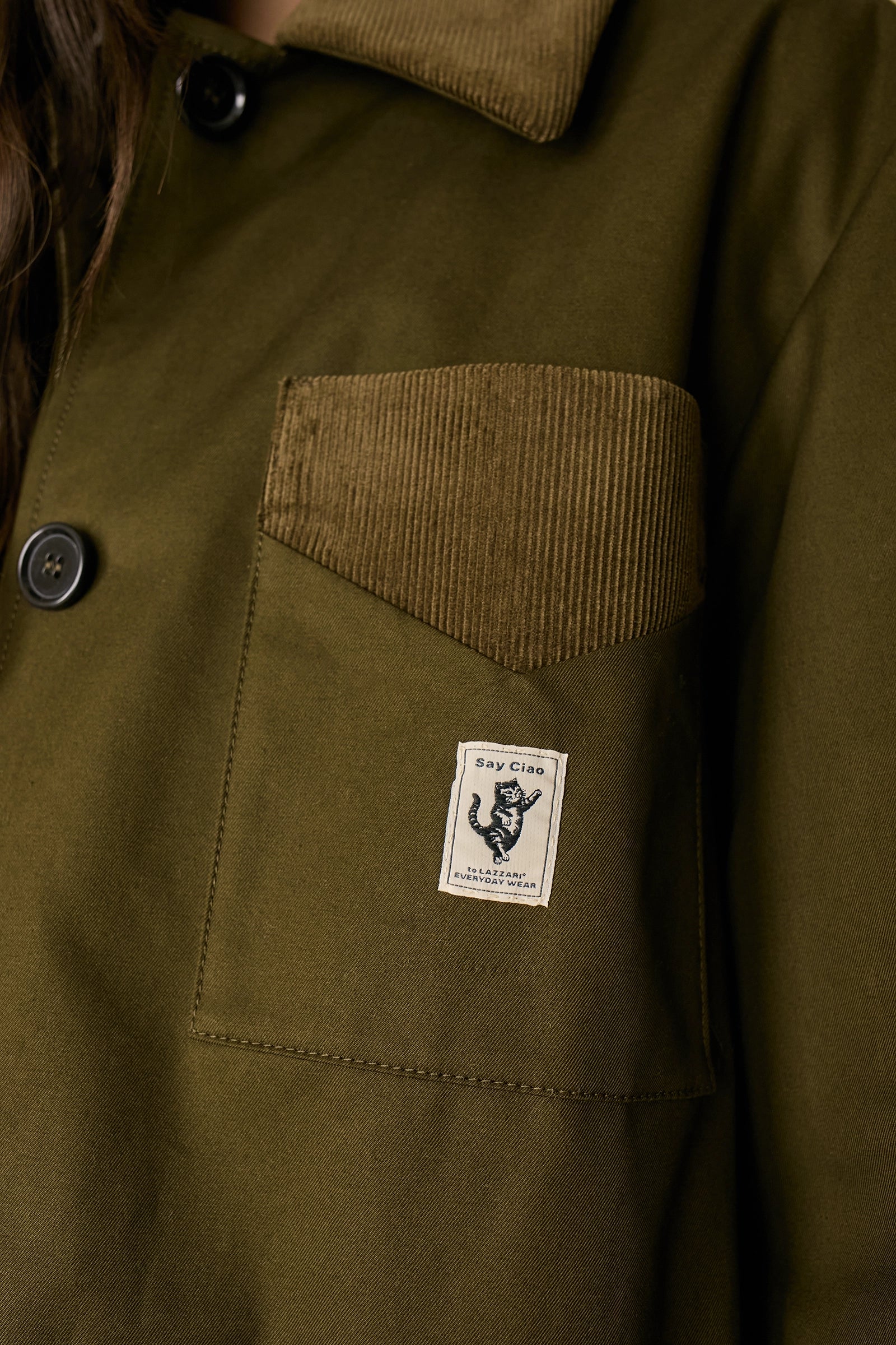 Giacca imbottita – Everyday Wear verde militare, vestibilità regolare in cotone