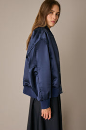 Bomber in raso di lana