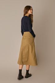 Gonna midi con tasche applicate