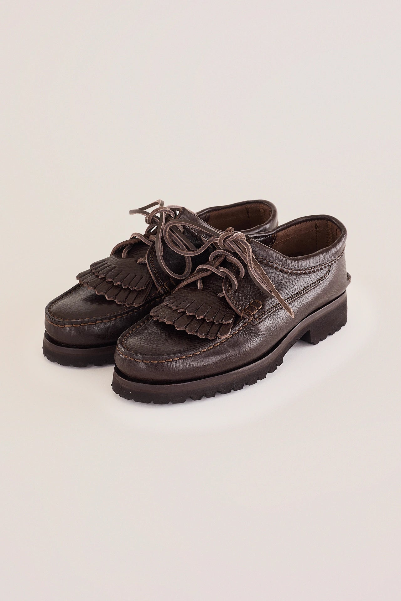 Mocassini allacciati con suola Vibram