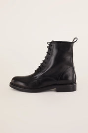Leather lace-up ankle boots