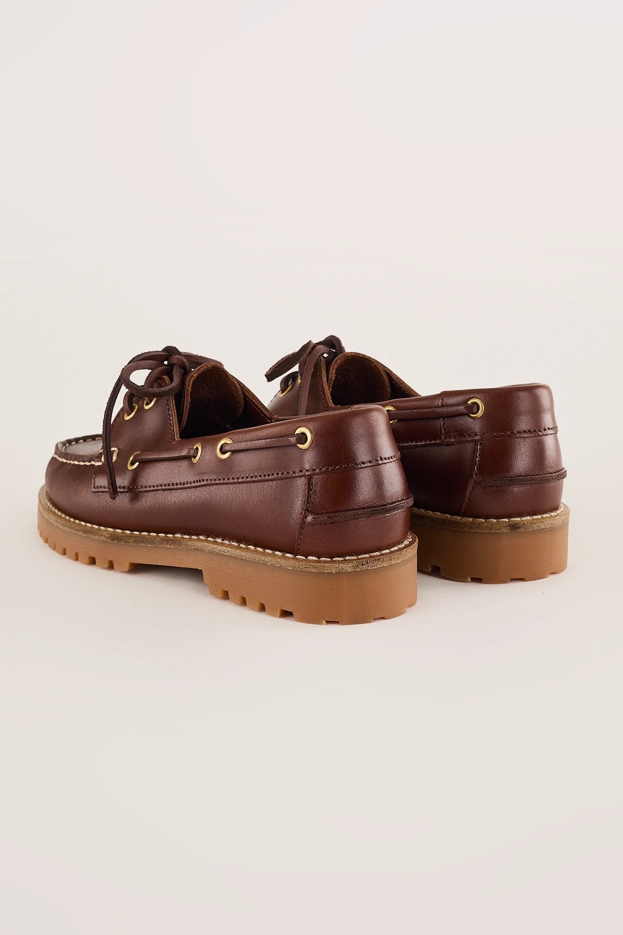 Rubber-soled boat shoes – Bianco