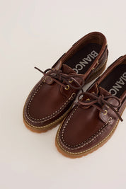 Rubber-soled boat shoes – Bianco