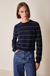 Striped crew neck sweater