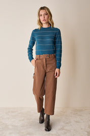 Striped crew neck sweater