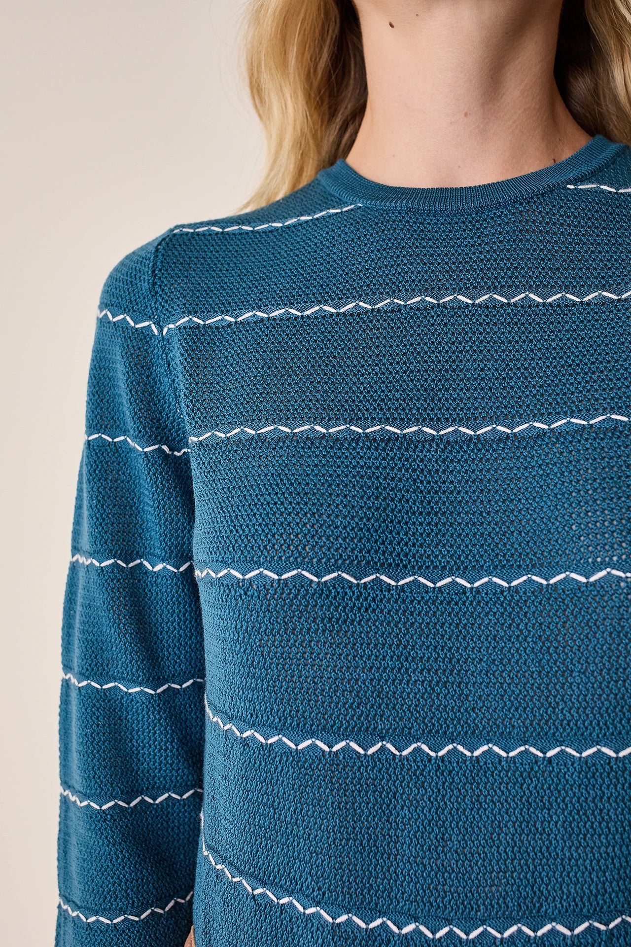 Striped crew neck sweater
