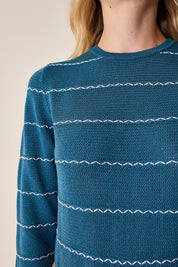 Striped crew neck sweater