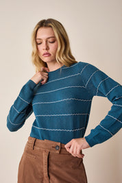 Striped crew neck sweater