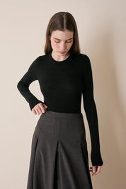 Crew neck sweater in extra-fine merino wool