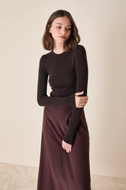 Crew neck sweater in extra-fine merino wool