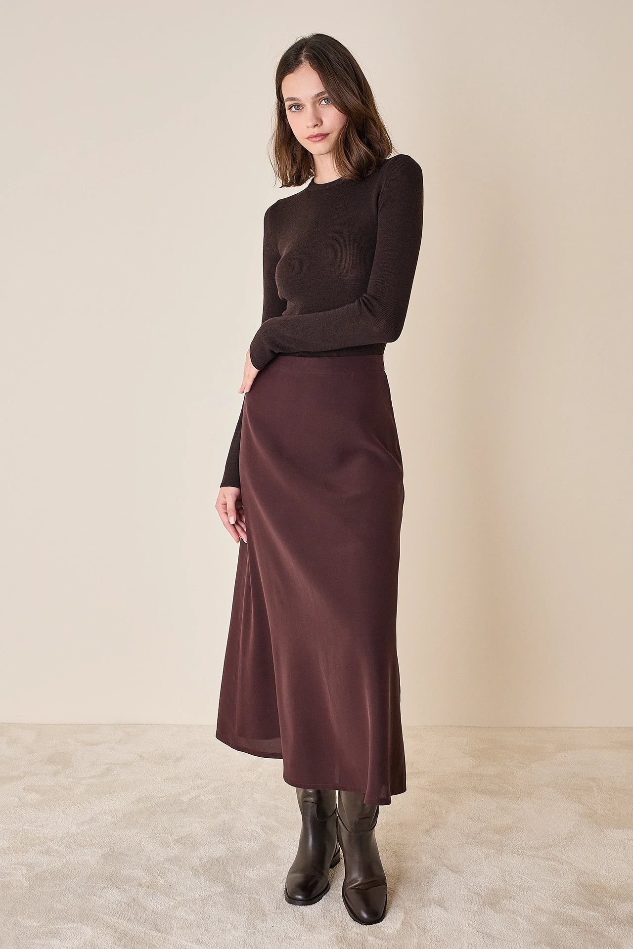 Crew neck sweater in extra-fine merino wool