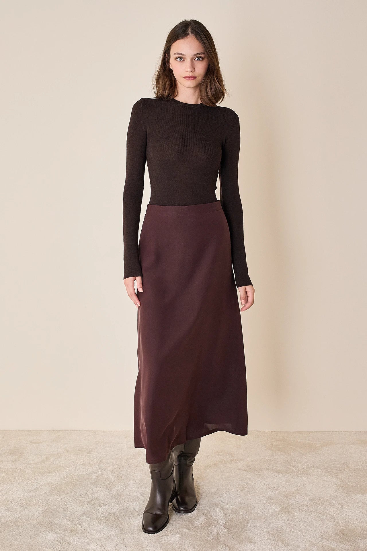 Crew neck sweater in extra-fine merino wool