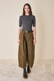 Short-sleeved wool crewneck 