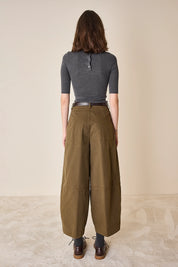 Short-sleeved wool crewneck 