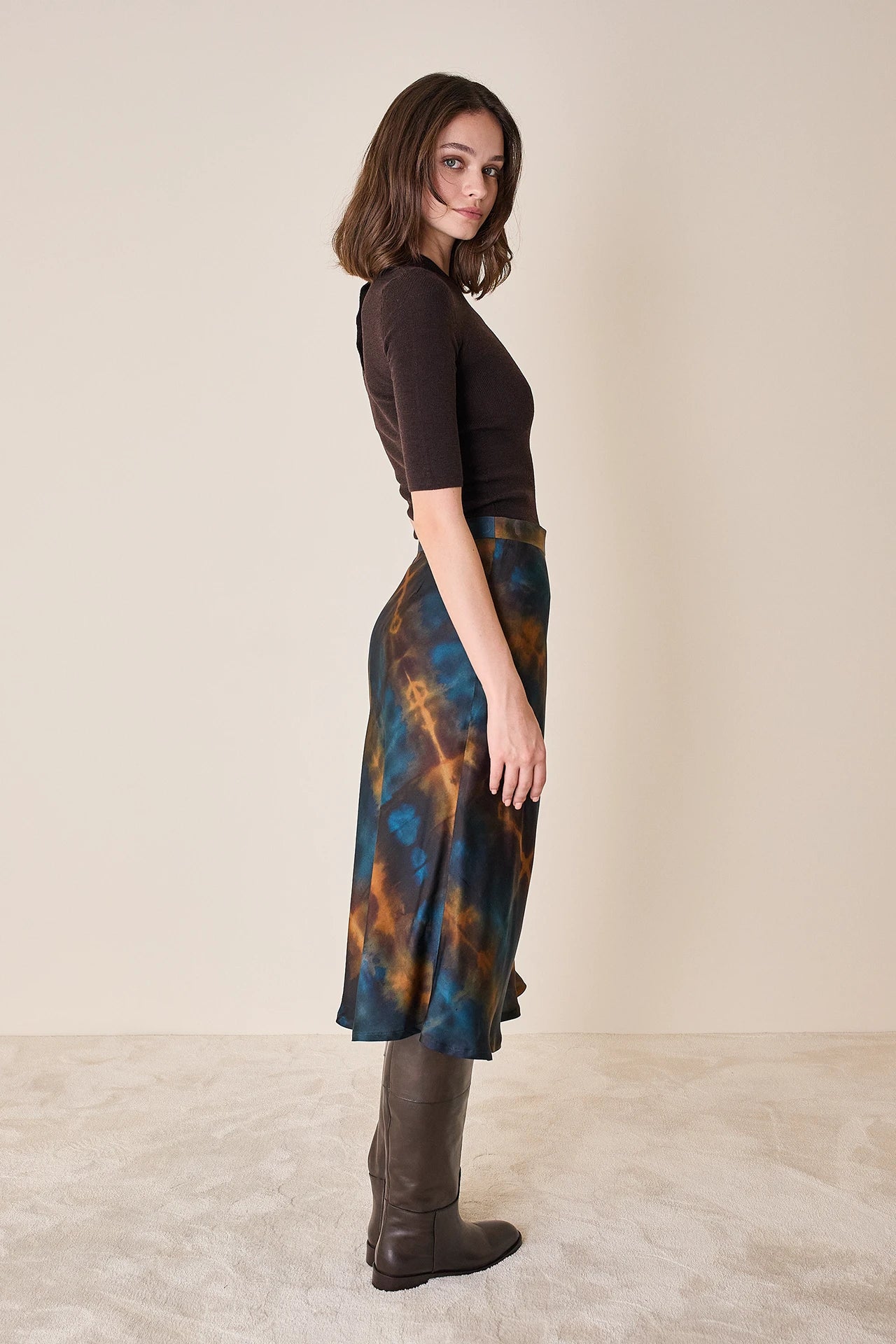 Short-sleeved wool crewneck 