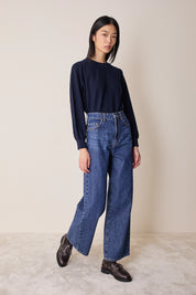 Maglia girocollo con maniche raglan