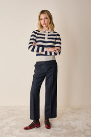 Knitted striped polo