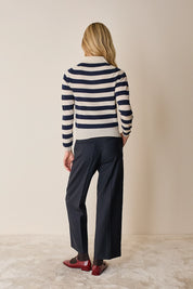 Knitted striped polo