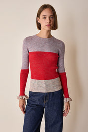 Color block crewneck