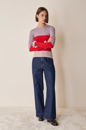 Color block crewneck