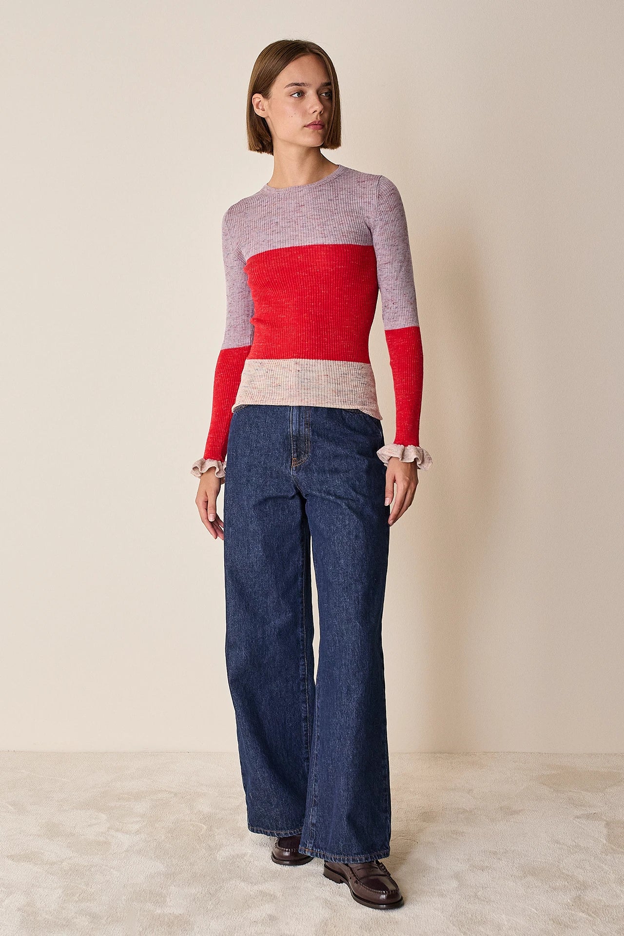 Color block crewneck