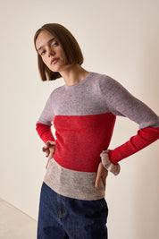 Color block crewneck