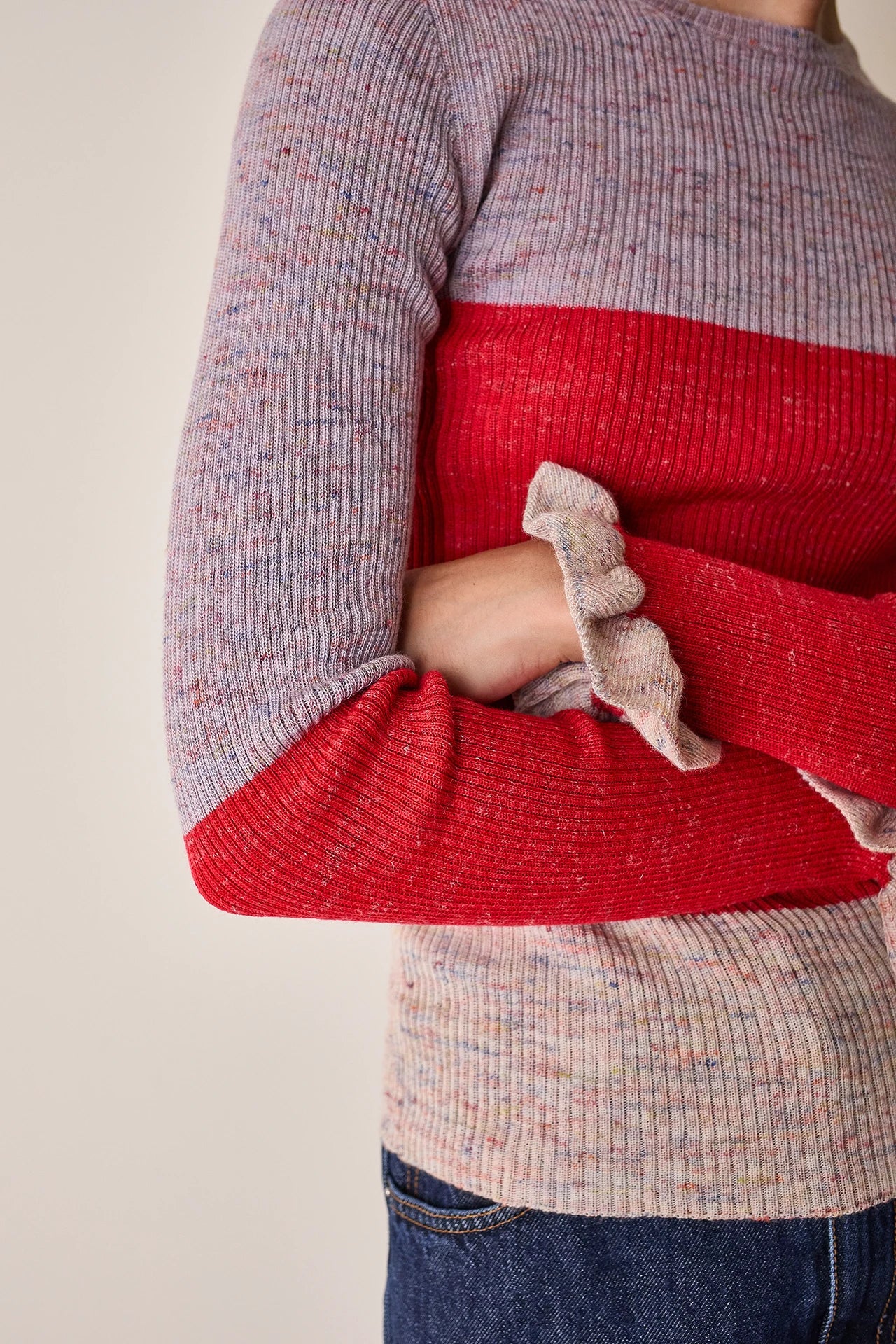 Color block crewneck