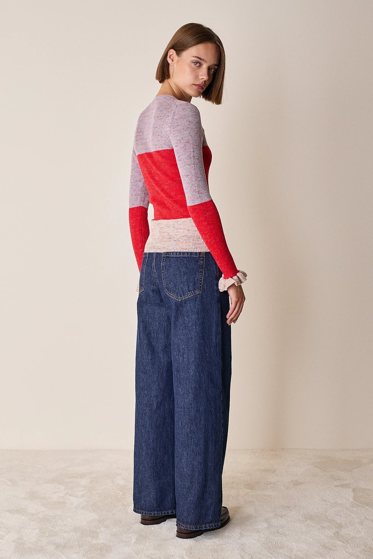 Color block crewneck