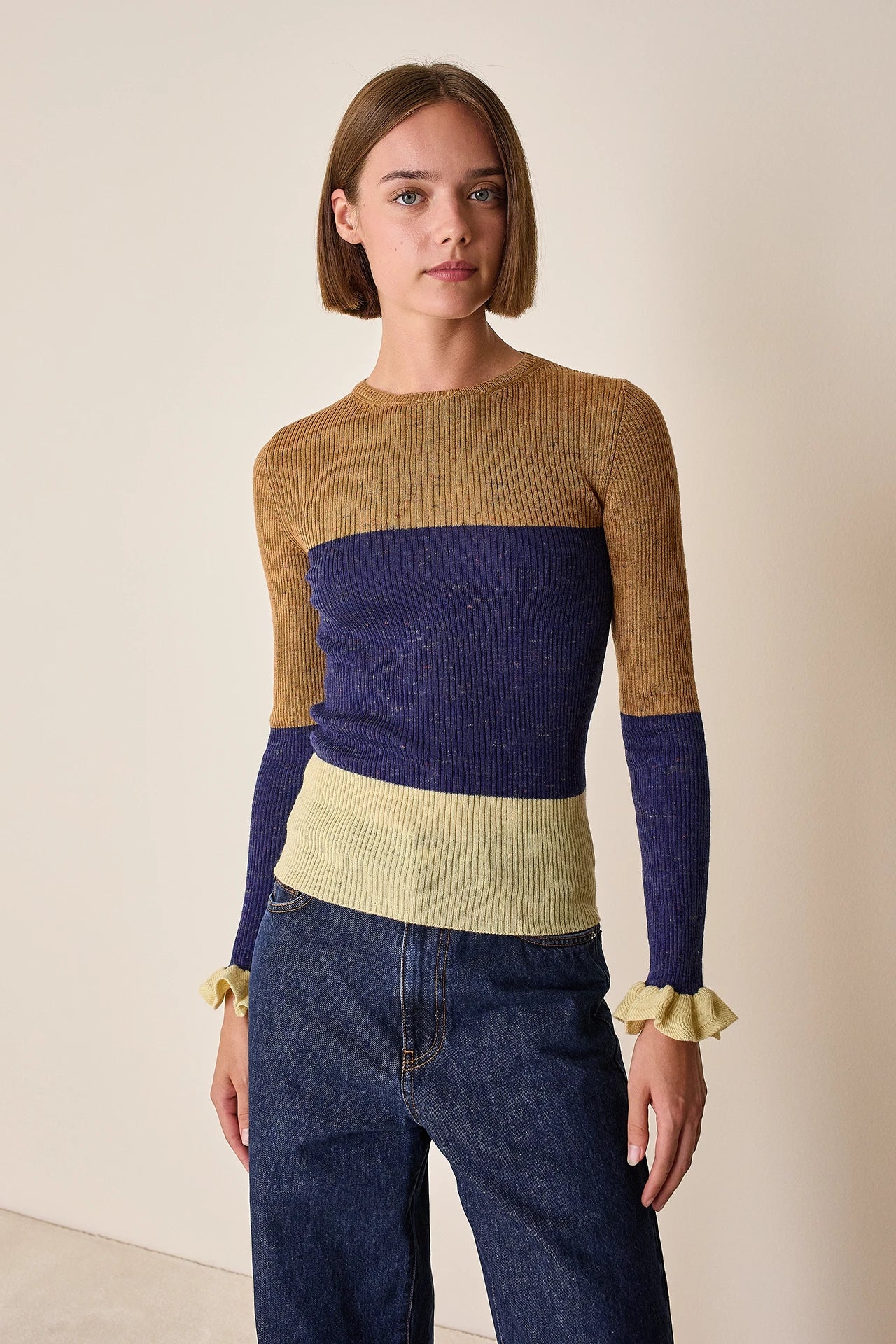 Color block crewneck