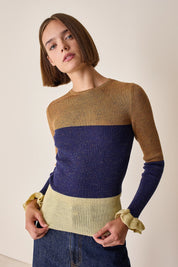 Color block crewneck