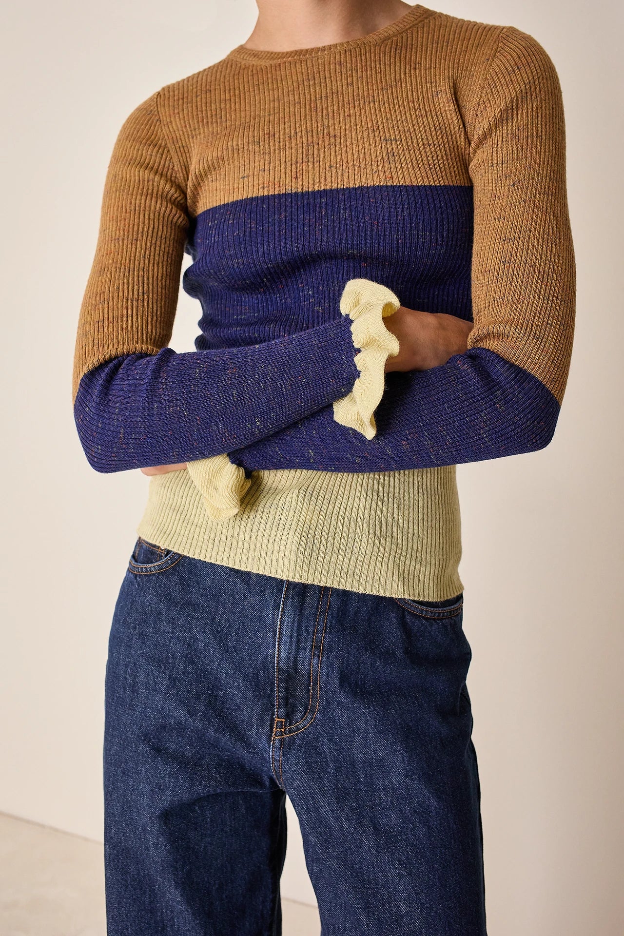 Color block crewneck