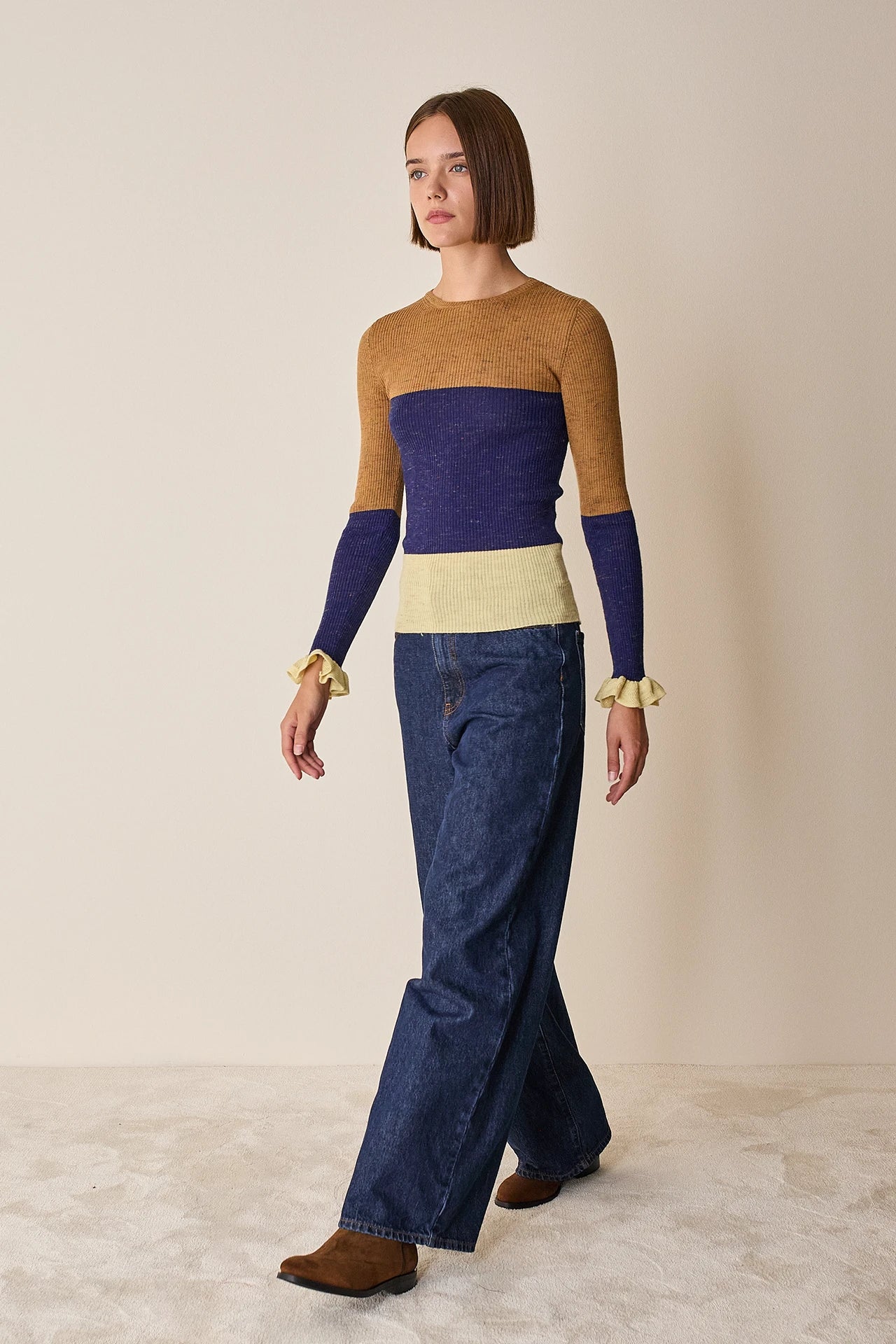 Color block crewneck