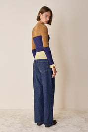 Color block crewneck